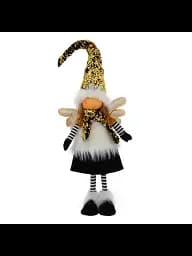 Новогодняя мягкая игрушка BonaDi Ангел девочка 75см с пайетками Декоративная фигурка Черная