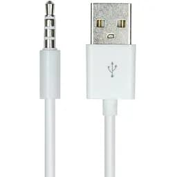 Кабель аудіо USB для iPod Shuffle Jack 3.5mm M 4 pin -> USB AM, 1.0 м. білий