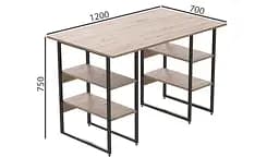 Комп'ютерний стіл Ferrum-decor Карен 75x120x70 чорний ДСП Дуб Сан-Марино 32мм (FRD-102068) - мініатюра 3