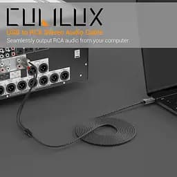 Аудіокабель Cubilux USB — RCA з 384 кГц/24-бітним ЦАП, USB A Male to 2 Male RCA Stereo AUX Cord, 2RCA Auxillary Cable - мініатюра 5