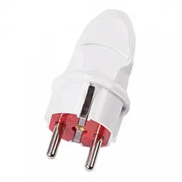 Вилка з заземленням пряма Lumano біла 16А 25шт/уп 250шт/ящ (18156)