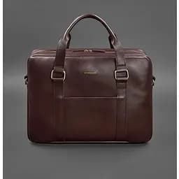 Шкіряна сумка для ноутбука і документів бордова