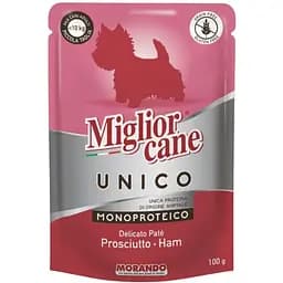 Вологий корм для собак Morando Migliorcane Unico паштет з прошуто 100 г