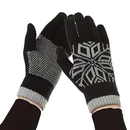 Рукавички ArmorStandart Touch Gloves Snowflake с орнаментом Black (ARM59993)