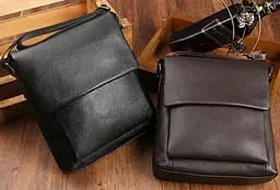 Сумка-месенджер шкіряна Tiding Bag Чорна - мініатюра 7