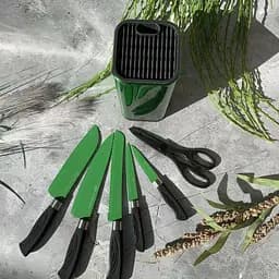 Набір ножів Edenberg EB-11027-Green 7 предметів зелений - мініатюра 5