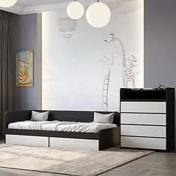 Спальня дитяча Еверест Комплект МІКС 1 з пеленальним комодом (телескопи) венге/білий (EVR-2577)