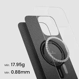 Карбоновий чохол Pitaka Ultra-Slim Case Black/Grey Twill для iPhone 16 Pro (KI1601PA) - мініатюра 3