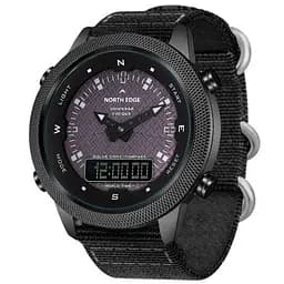 Чоловічий водостійкий тактичний наручний годинник North Edge Solar Compass (Чорний) - мініатюра 2