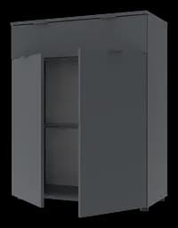 Комод Doros Рон 2 2 фасади 1 шухляда Графіт 80х38х100 (41516004) - мініатюра 3