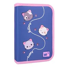 Шкільний пенал твердий одинарний з двома клапанами Yes Mewo-Meow HP-04