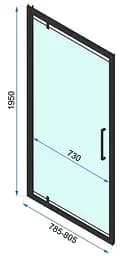 Душова кабіна Rea Rapid Swing 80x80 black REA-K6421 + REA-K6408, Чорний матовий, Універсальна, прозрачний, Чорний матовий - мініатюра 6
