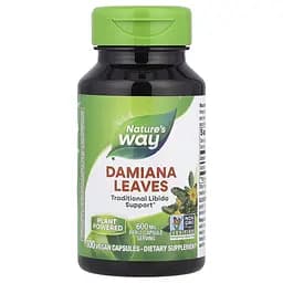 Листя даміани Nature's Way Damiana, 100 вегакапсул для загального тонусу організму