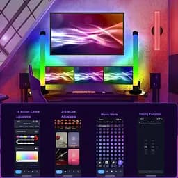 Настільна LED лампа RGB 5V Panel 2 Single side Bluetooth dual pack USB with app Black - мініатюра 3