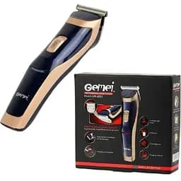 Машинка для стрижки волосся Gemei Gm 6005 акумуляторна бездротова з 4 насадками з нержавіючої сталі з титановим покриттям.