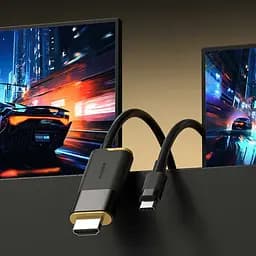 Кабель-перехідник HAGiBiS USB-C на HDXiaomi 2.1 8K@60Hz/Type-C 100W PD/2m SWC10 Black - мініатюра 7