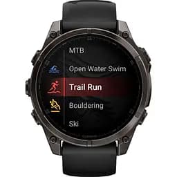 Смарт-годинник Garmin Fenix 8 AMOLED Sapphire 47mm Carbon Gray DLC Titanium with Black/Pebble Gray Silicone Band (010-02904-20) [115046] - мініатюра 9