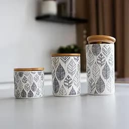 Ємність для зберігання МВМ My Home 1100 мл біла (KP-15 L WHITE/WOOD) - мініатюра 5