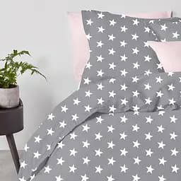 Комплект постільної білизни Cosas Stars CS1 Двоспальний сірий (StarsBGrey_Rose_180) - мініатюра 2