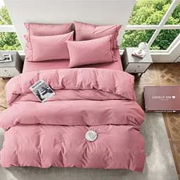 Комплект постільної білизни Полуторний Lovely Svi (120 г/м2) варена бавовна - Червона смужка - мініатюра 2