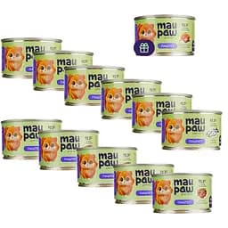 Набор влажного корма для взрослых кошек MAU PAW 1.2 кг (11 шт. + 1 шт. подарок х 100 г)