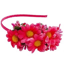 Обруч для волосся "Букет ромашок" La-beauty 0206-327-1 рожевий