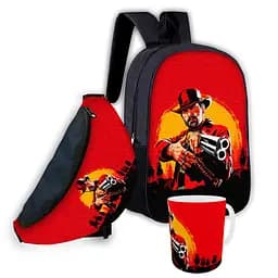 Набір дитячий "RDR" Red Dead Redemption 2 рюкзак 36х27см сумка-бананка, кружка з принтом для хлопчика (01635)