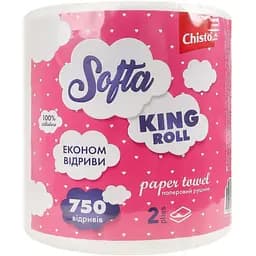 Рушник паперовий Chisto Softa King Roll двошаровий 750 відривів 1 рулон