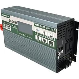 Інвертор напруги 12/220V Demuda DMDPSW 2000Вт із правильною синусоїдою 2xUSB, RJ45