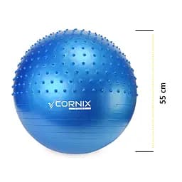 М'яч для фітнесу (фітбол) Cornix 55 см напівмасажний Anti-Burst Blue XR-0459 - мініатюра 8