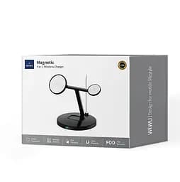 БЗУ WIWU Wi-W032 Magnetic Cableless Charger 4in1 Black - мініатюра 2
