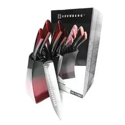 Набір ножів Edenberg EB-11003 з підставкою 6 предметів червоний