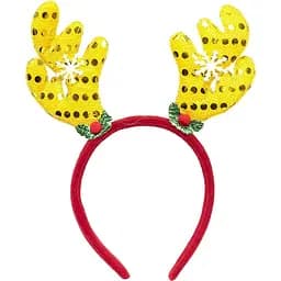 Обідок новорічний "Оленячі роги" Bambi 2502(Yellow) жовтий