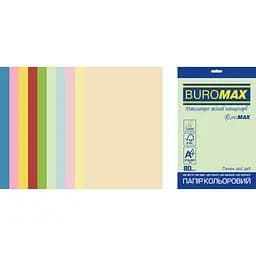 Набір паперу Buromax Euromax Pastel + Intensiv А4 50 аркушів 10 кольорів (BM.2721650E-99)
