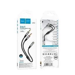 Кабель Hoco 2 в 1 3.5 headset audio adapter Cable UPA21 female to 2 мale 0.25 м - мініатюра 2