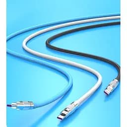 Кабель XO NB227 OD6.0 silicone TPE zinc alloy TYPE-C 6A/1,2 м Белый