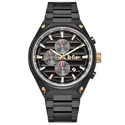 Чоловічий водостійкий наручний годинник Lee Cooper Ice (Чорний)