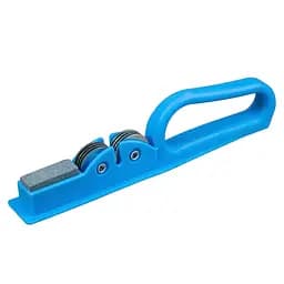 Точилка для кухонных ножей ручная механическая пластиковая с точильным камнем, A-plus Голубой 85441