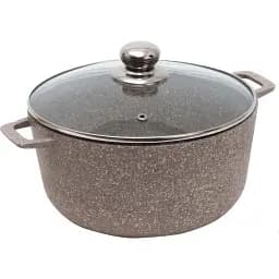 Кастрюля Talko со стеклянной крышкой 3 л светло-серая (АА3203 (светло-серый гран)