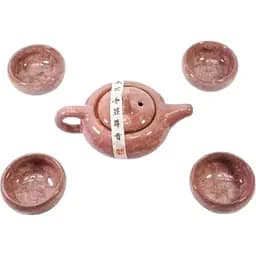 Сервіз керамічний коричневий чайник 200 мл + чашка 60 мл (25х18х9.5 см)