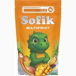 Напиток соковый Sofik Multifruit со вкусом манго безалкогольный негазированный 200 мл																											