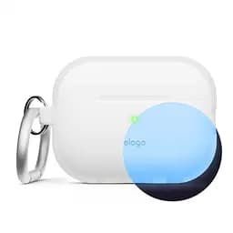 Чохол Elago Silicone Hang Case Nightglow Blue для AirPods Pro 2nd Gen білий (EAPP2SC-ORHA-LUBL) - мініатюра 2