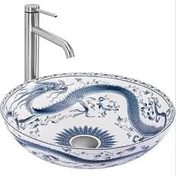 Умивальник Rea Kioto накладний з візерунком REA-U6032, Цветной