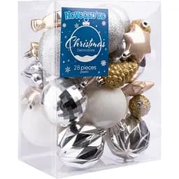 Набор новогодних шаров Novogod'ko №1 серебро/золото 28 шт. (974438)