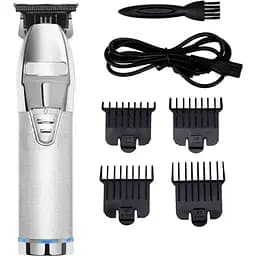 Триммер для бороды и стрижки волос LCD Portable Barber серебреный