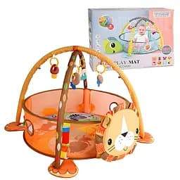 Дитячий ігровий манеж у формі черепашки з брязкальцями та пластиковими кульками в комплекті