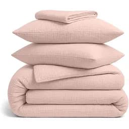 Комплект постельного белья Cosas Pudra CS1 Евро муслин пудра (Muslin_010Pudra_El180x30-010Pudra_200)