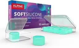 Беруші для сну і плавання з пластичного силікону Alpine SoftSilicone з екстрактом алое вера і частинками срібла 6 пар SNR 28 дБ (1169-02)
