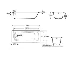 Ванна сталева Roca Duo Plus 180x80 A221670000 - мініатюра 2
