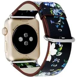 Кожаный ремешок Primo Blue Flower для Apple Watch 38 мм, 40 мм, 41 мм размер S